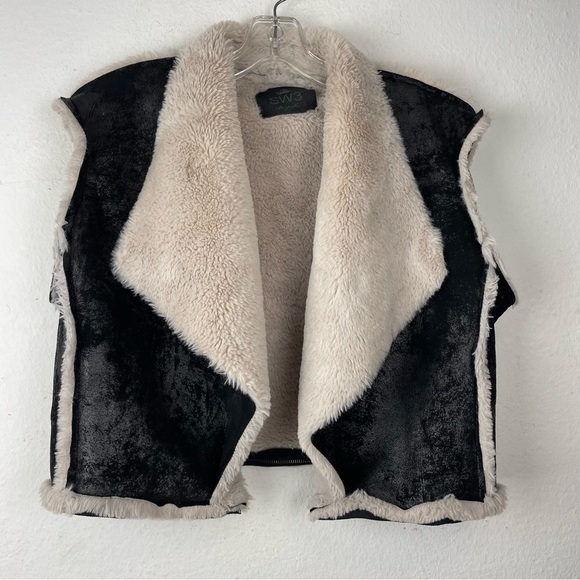 RARE SW3 Bespoke faux shearling womens convertible coat Sz S - Picture 5 of 9